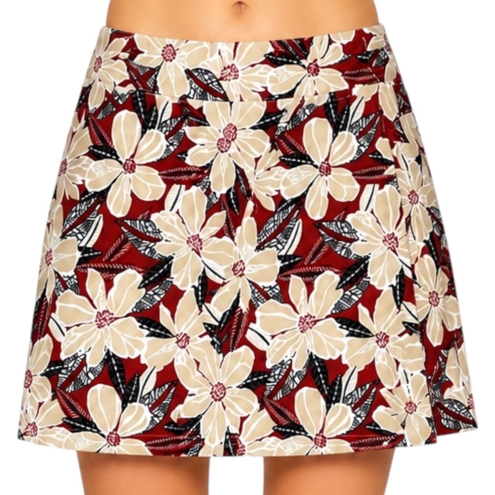 RipSkirt Hawaii Wrap Skirt Terracotta Garden Floral Pockets Beach M Length 2